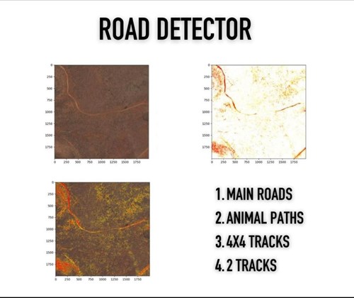 Road detector examples from space
